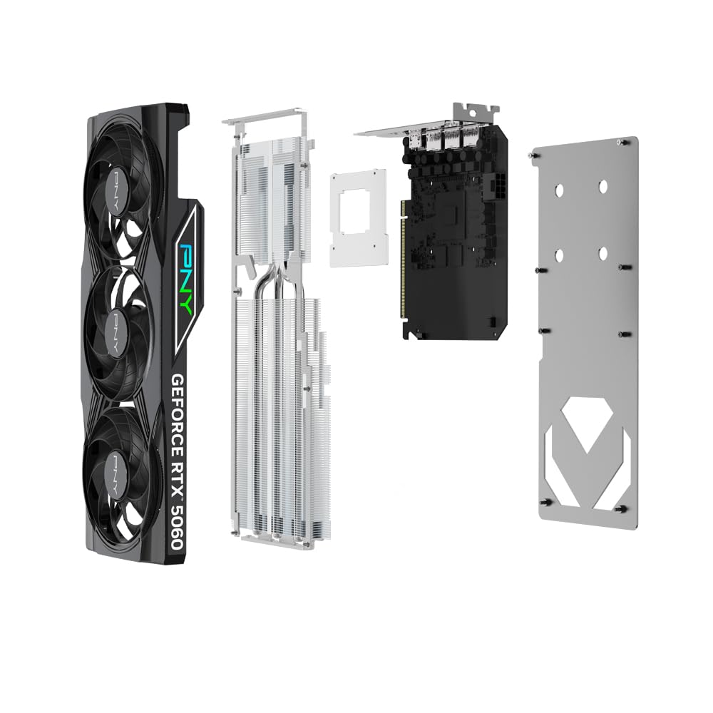 PNY Carte Graphique GEFORCE RTX™ 5060 8GB ARGB Overclocked Triple Fan DLSS 4