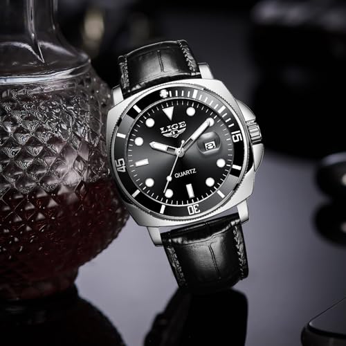 Image of LIGE Mens Roulette Wheel Watches Casino Themed Quartz Analog Watch 3ATM Waterproof Glowing Man Wrist Watches