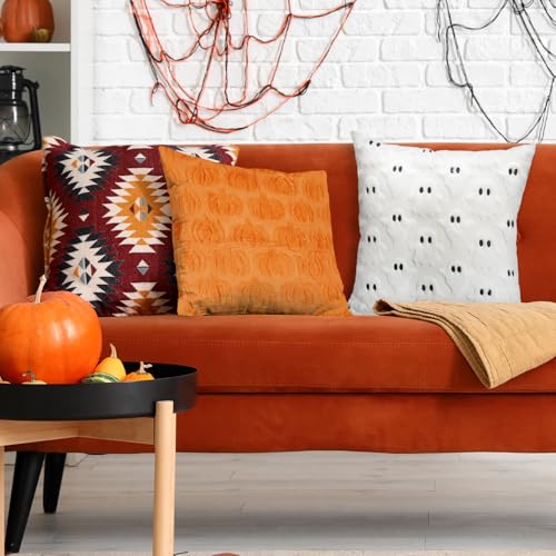 VLYX Halloween Throw Pillow Covers 18x18 Inches Ghost and Pumpkin Set of 2 Soft Decorative for Sofa Couch Bedroom Home Décor - Cosy Home Interiors VLYX Halloween Throw Pillow Covers 18x18 Inches Ghost and Pumpkin Set of 2 Soft Decorative for Sofa Couch Bedroom Home Décor - Image 5