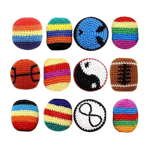 Ballon de football fait main lot de 12 footbags colorés pour jeux en groupe