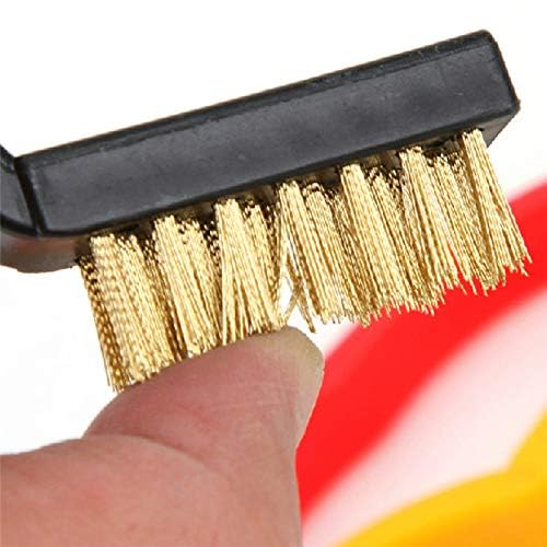 Image of 4-Piece Gas Stove Cleaning Brush Combo | Heavy Duty Stainless Steel Wire Brush with 3-Pack Mini Scratch Brushes (Brass, Nylon, Steel) for Kitchen Sink, Burner, Rust Removal & Deep Cleaning