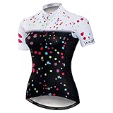 Women Cycling Jersey Short Sleeve Breathable with Pockets Flower