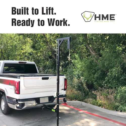 Image of HME Truck Hitch Game Hoist Kit with Winch and Gambrel, 400 lb Capacity