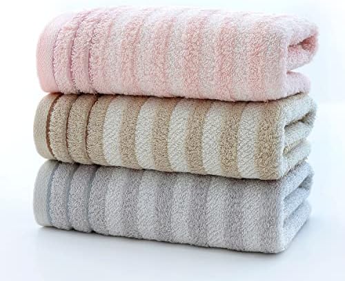 DYHOLILAND Hand Towels for Bathroom 100% Cotton Soft Highly Absorbent Hand Towel Set (Pink,Beige,Gray)