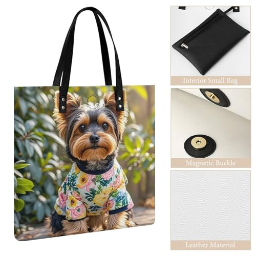 Mother Bear And Cubs Tote Bags for Women Leather Handbag Makeup Bag with Magnetic Buckle Design Casual Bag3