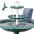 AISITIN 3 Tiered Bird Bath with 3.5W Solar Pump, DIY Solar Fountain Detachable and Suitable for Bird Bath, Garden Decoration, Outdoor Bird Feeder