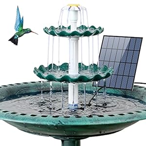 AISITIN Solar Fountain Pump, 3.5w Solar Power Fountain with 3 Tiered Bird Bath Solar Water Fountain, DIY Water Fountain Solar Powered for Garden, Bird Bath, Fish Tank