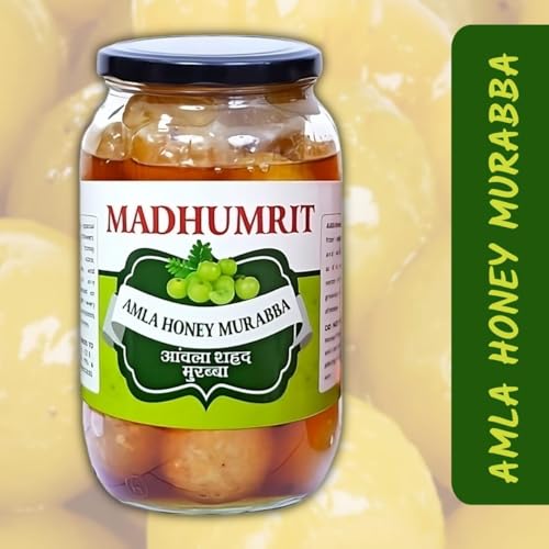 Image of Madhumrit 100% Raw Natural & Organic Cheery Murabba With Raw forest Honey | Raw Forest Marmalade | Helps Increasing Height, Growth, Healthy and Fresh | (1 Kg) (HONEY AMLA)