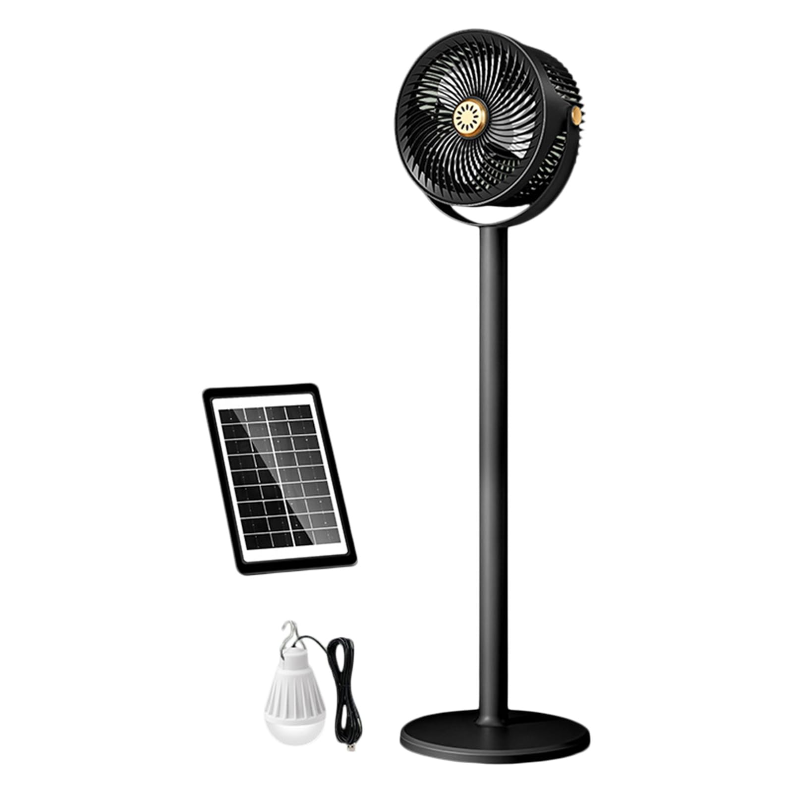 Uqezagpa Multipurpose Solar Rechargeable Standing Fan Quiet Telescopic Desk Fan Air Cooling Floor for Student Dormitory Quiet Telescopic Desk