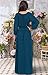 KOH KOH Womens Long Sleeve Sleeves Vintage Peasant Empire Waist Fall Loose Flowy Fall Winter Casual Maternity Abaya Gown Gowns Maxi Dress Dresses, Blue Teal M 8-10