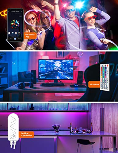 image for TaoTronics LED Strip Lights, Waterproof 16.4ft x2 RGB Rope Lights, WiF