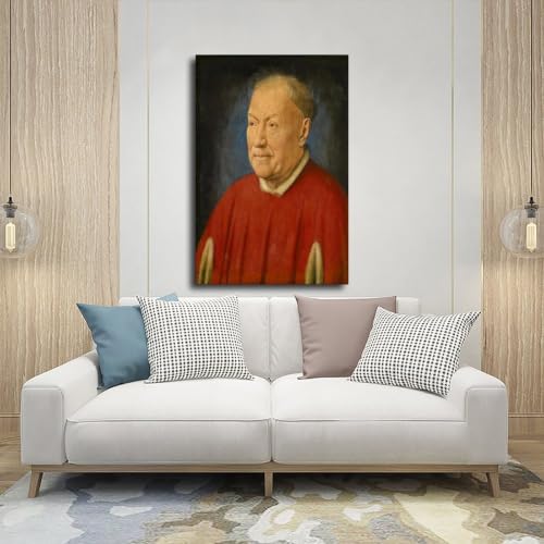 Tableau Jan Van Eyck Portrait du cardinal Albergati - Impression sur toile haute qualité