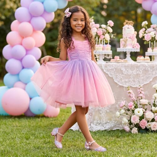 Image of Motasha Sparkly Girls Dress Shoes Kids High Heels Toddler to Big Kid | Glitter Closed Toe, Rhinestone Bow Straps, Hook-and-Loop Closure, Low Heel, Anti-Slip Outsole for Wedding Birthday Parties