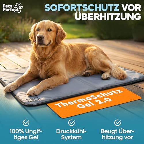 Pets Perfect Kühlmatte für Hunde selbstkühlend - Hunde Kühlmatte mit 100% ungiftigem ThermoSchutz Gel...