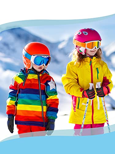 Image of Geyoga 4 Pairs Winter Kids Ski Gloves Boys Girls Windproof Waterproof Warm Snow Gloves for Children Toddler Snowboard