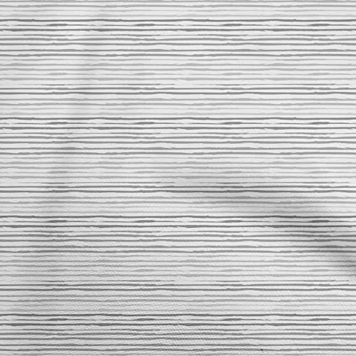 oneOone Cotton Cambric Gray Fabric Stripes Craft Projects Decor Fabric Printed By The Yard 56 Inch Wide
