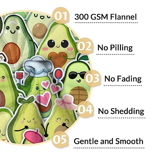 Blanket for Girls - 60"x80" Cute Avocado Throw Gifts - Colorful Soft Fuzzy Blankets for Bed, Couch & Living Room