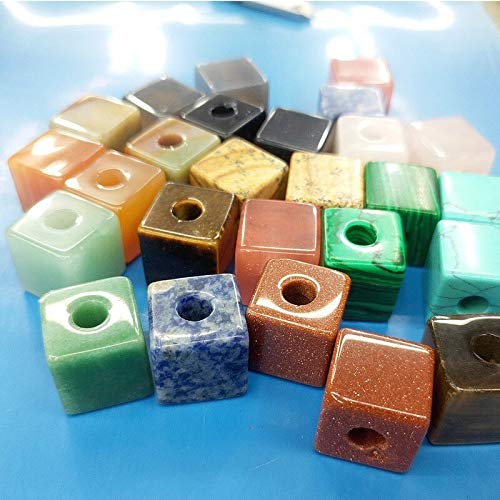 10pc/Bag Natural Stone Pendant 16x16mm Square Grain Semi-Precious Stone Pendant DIY Necklace Pendant Jewelry Accessories - (Color: 4; Item Diameter: 16x16mm) Primary Stones and Minerals ( Color : 9 ,