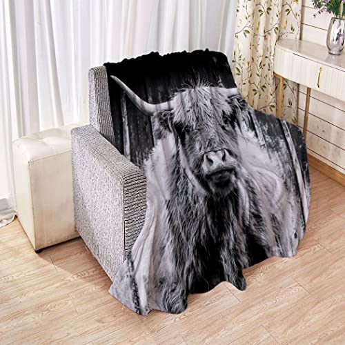 Ohtmtho Cattle Blanket 60"X80" Alpine Yak Soft Fluffy Fleece Throw Blankets For Couch Sofa Bed #TOP3