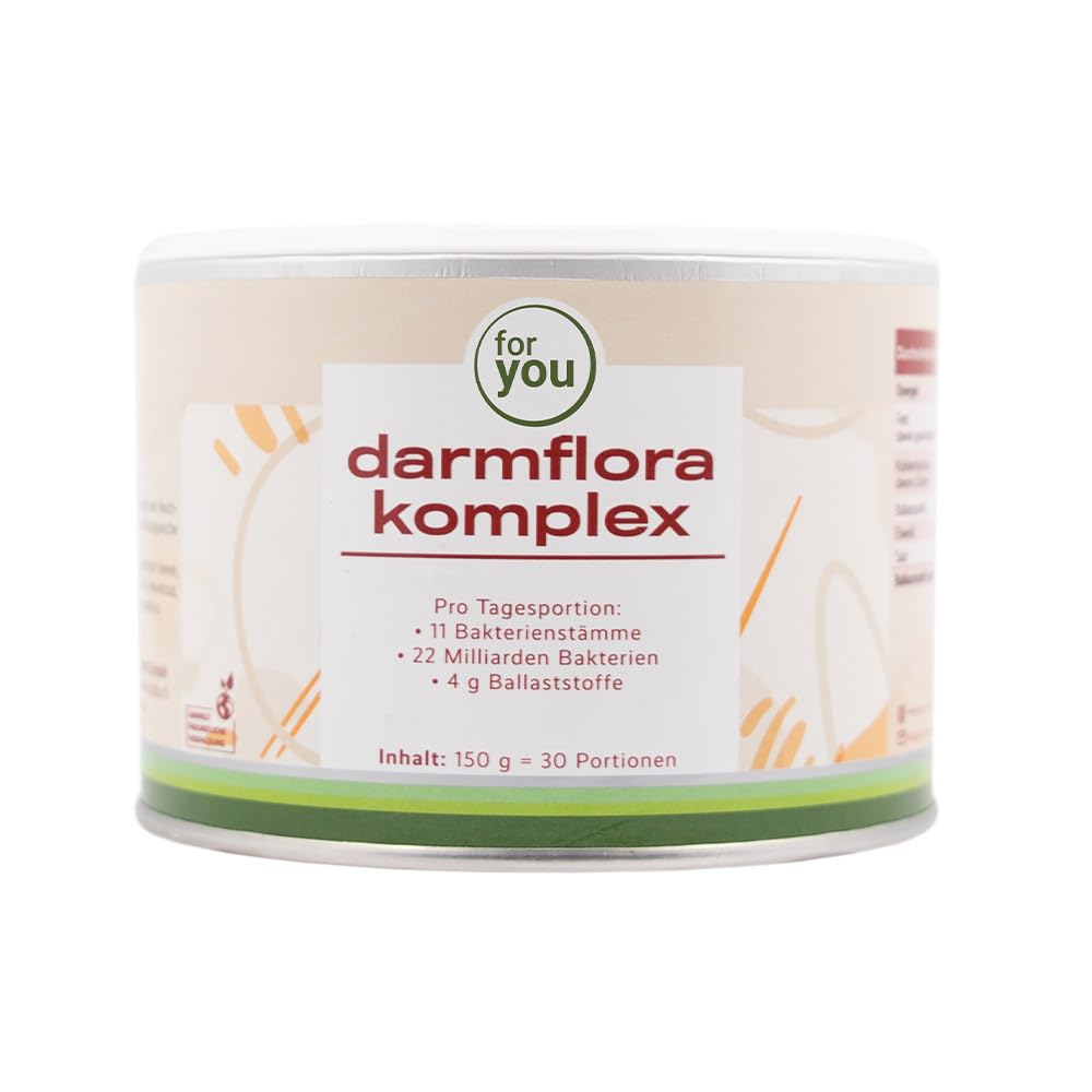 for you darmflora komplex neutral - mit 11 Bakterienstämmen, 22 Milliarden Keimen pro Portion & 2 Arten von Ballaststoffen: resistentes Dextrin aus Mais & Akazienfaser - Ohne Zusätze