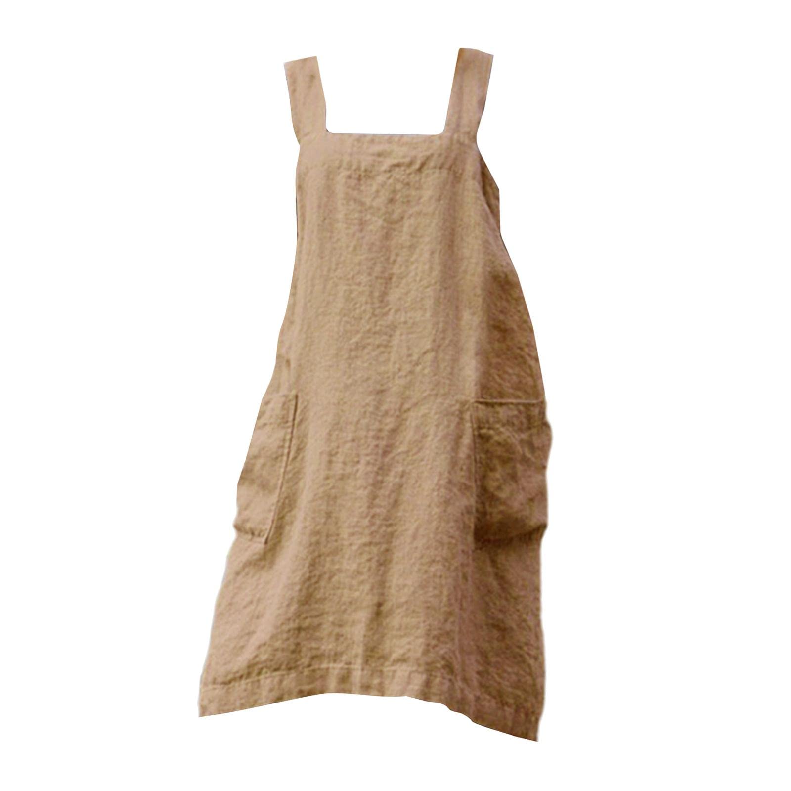 Tablier de cuisine femme coton kaki M Milageto lavable et unisexe pour atelier