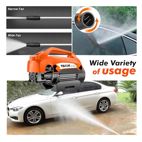 Image of TEXUM TX-75 Portable high Pressure Car Washer Machine for Washing car, Bike, Vehicles, 220 Bar Max Pressure and 2.5 KW Motor Power. (Updated Model)
