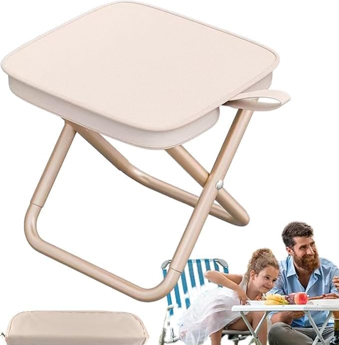 Kresal Folding Stool with Bag, Compact Camping Stool with Packable Frame, Sturdy Portable Stool for Fishing, Picnic, Trekking, Hunting, Hiking