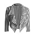 Womens ¾ Sleeves Stripes Print Waterfall Crop Blazer