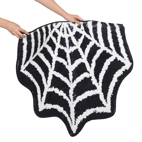 Alfombra de telaraña Toyvian de imitación cachemira para decoración de Halloween 6