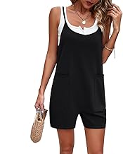 Womens Summer Sleeveless Romper Spaghetti Strap Loose Shorts Overalls Jumpsuit with Pockets 2024 Clothes
