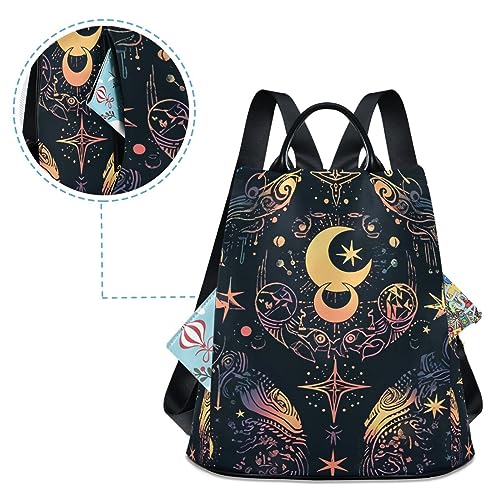 Image of ALAZA Moon Stars Alchemy Witch Backpack Purse for Women Anti Theft Fashion Back Pack Shoulder Bag