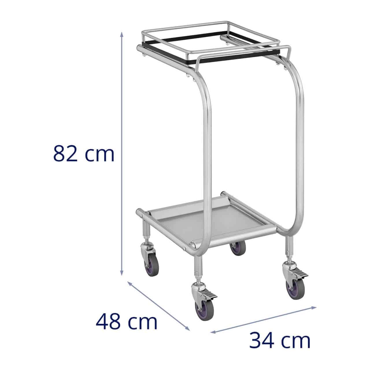 Uniprodo Soporte para Bolsas de Basura Plateado con 4 Ruedas (con 2 Frenos) Soporte para Bolsas de residuos Soporte de Saco Amarillo Soporte para Sacos de Basura Portabolsas