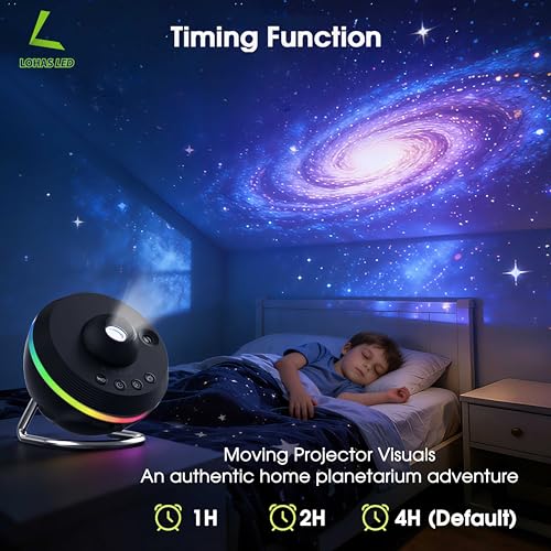 Image of L LOHAS LED Galaxy Projector, Star Projector Planetarium Night Light | 13 in 1 HD Space Night Light Projector with Light Strip Meteor for Kids Bedroom Birthday Christmas Gift