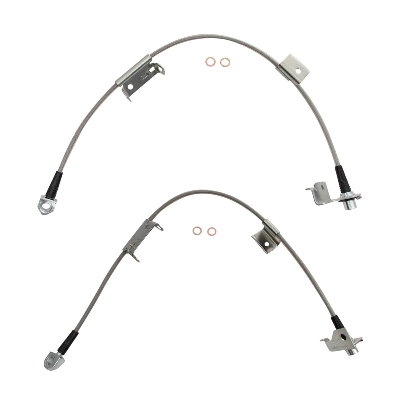 TRQ Performance Front Driver and Passenger Side Brake Hose Set 2 Piece