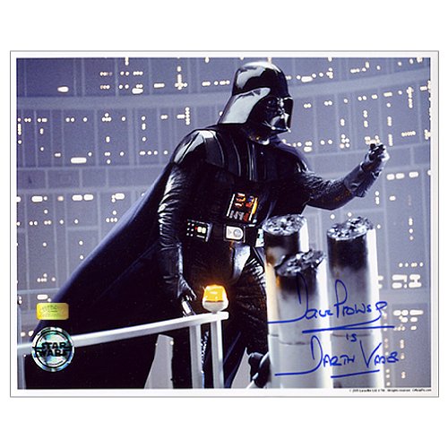 David Prowse Autographed Star Wars 8x10 Darth Vader On Gantry Photo