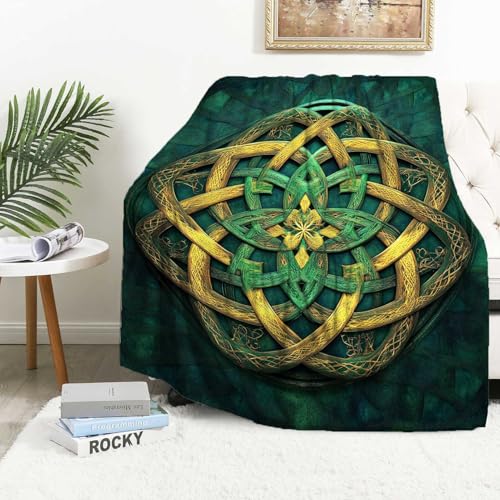 YucZiken Celtic Knot Throw Blanket Irish Style Celtic Knot Gifts for Men and Women Soft Fleece Lightweight & Cozy Decorative for Couch Sofa Bed Living Room Decor 40x50 Inches