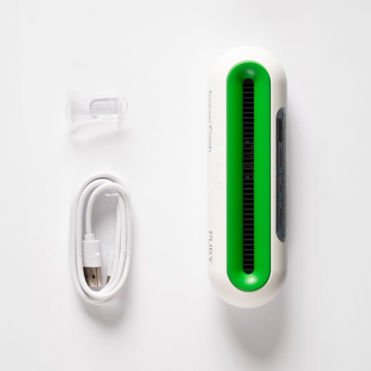 Purificateur de réfrigérateur PURY élimine les moisissures et les charges bactériennes génère une émission d'ozone correcte et mesurée (50 mg/h), autonomie jusqu'à 45 gg. Forever Fresh 885C