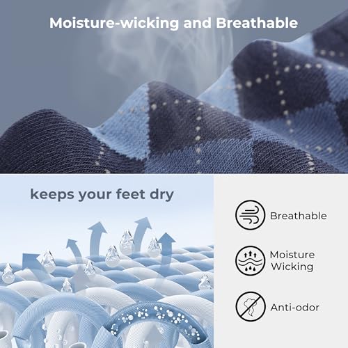 Image of BAMBOO COOL Men's Crew Socks Bamboo Viscose Breathable Rib Dress Socks For Men, Casual Lightweight Comfort 6 Pack