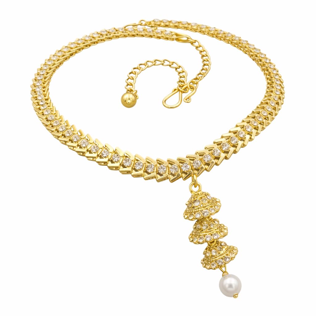 asayati 2-in-1 Traditional Indian Kamarbandh cum Necklace for Women Adjustable Waist Belt Long Necklace with Jhumka Pendant Ethnic Jewelry Alloy Metal Pack of 1-picture-52