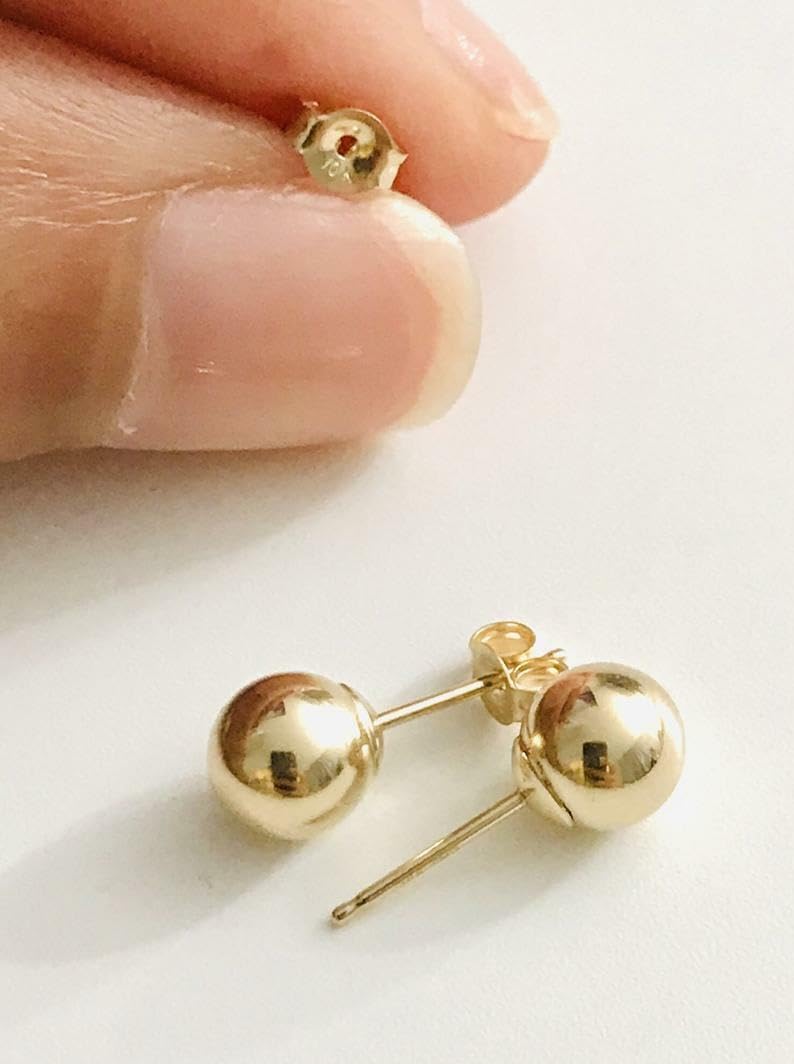 10K Yellow Gold Ball Post Earring -10K Gold Ball Earrings - 6mm- E4050 Elegant Jewelry Sets for Women Modern Accessories Minimalist Jewelry Collections Earrings Trendy Everyday Wear