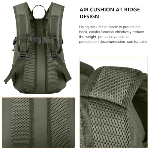 Sac à dos tactique MOLLE 20L gris et vert avec écusson pour camping - 3