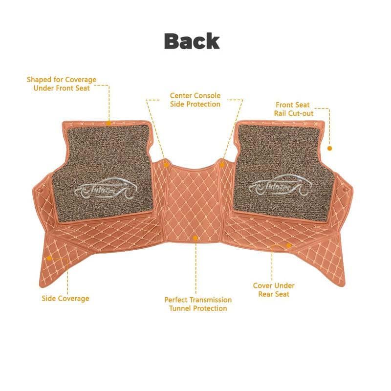 Image of 7D Car Foot Mat for Audi A5 (2 Door, 2018) | Tan Beige with Beige Curly