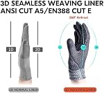 Gants de travail résistants pour hommes, Gants résistants, ANSI Niveau 5/3, Gants de mécanique en cuir d'impact