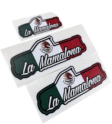Xpin Graphics La Mamalona - Calcomanías para camión (3) unidades, colores de la bandera de México