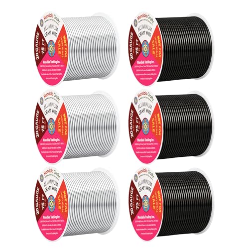 Image of Mandala Crafts 20 Gauge Silver Tone Black Anodized Aluminum Craft Wire | 450 FT, Colored, Flexible, Bendable for Bonsai Armature Sculpting Wire Wrapping Jewelry Making, Weather & Tarnish Resistant