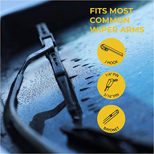 Autotex - M6Pro Premium+ Automotive Wiper Blades - Universal Replacement Windshield-Wipers - Heavy Duty - All-Weather - 2 Pack (24"/22") #TOP4
