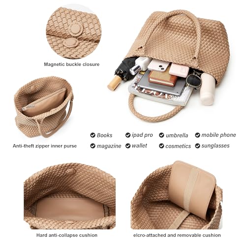Boyatu 7770055001 Woven Tote Bag Womens Purse: Vegan Leather Shoulder Handbags thumb #2
