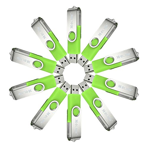MECO10Pcs 4GB 4G USB 2.0 Flash Drive Memory Stick Fold Storage Thumb Stick Pen Swivel Design Green