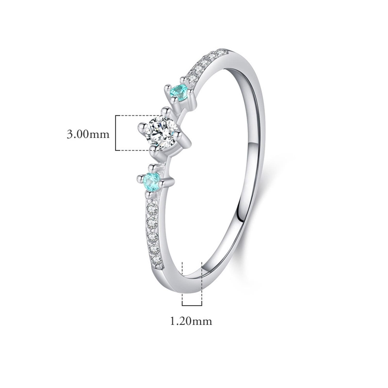 KnSam Anillo de boda de oro blanco 375 de 9 quilates, moissanit Au375 oro, delicado anillo apilable, anillo de eternidad, anillo de solicitud, joyas de oro auténtico, talla 56 (17,8), Oro blanco 375