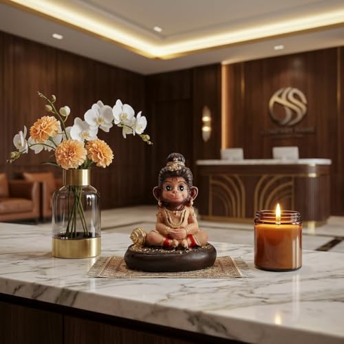 Image of ZAICUS Baby Hanuman Idol for Home Decor | Cute Bal Hanuman Statue for Car Dashboard, Home Temple, Office Desk & Spiritual Gift Item